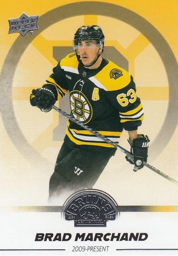řadová karta BRAD MARCHAND 23-24 UD Boston Bruins Centennial číslo 45